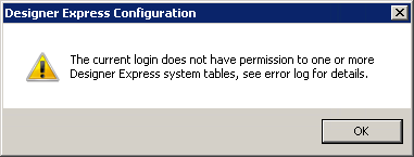 Solution - Designer Express - Permissions Error Reported for Work ...
