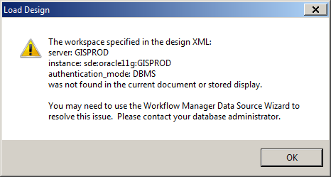 Solution - Designer - "The Workspace Defined in the Design XML" Error ...